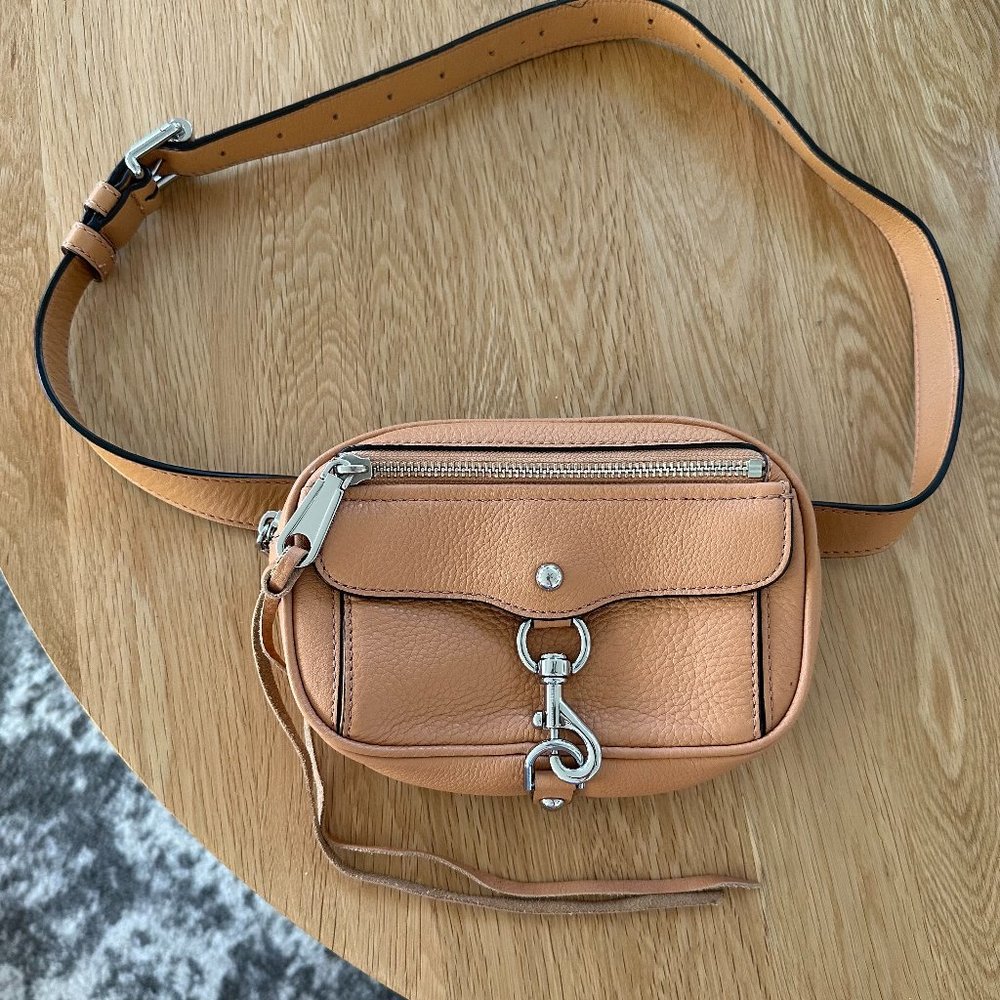 Rebecca Minkoff Blythe Small Leather Belt Bag Tan Pebbled Leather (Used)